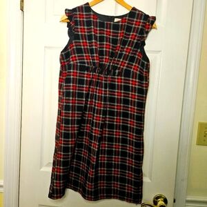 Land's End Girls Plaid Pinafore Dress Sz 16